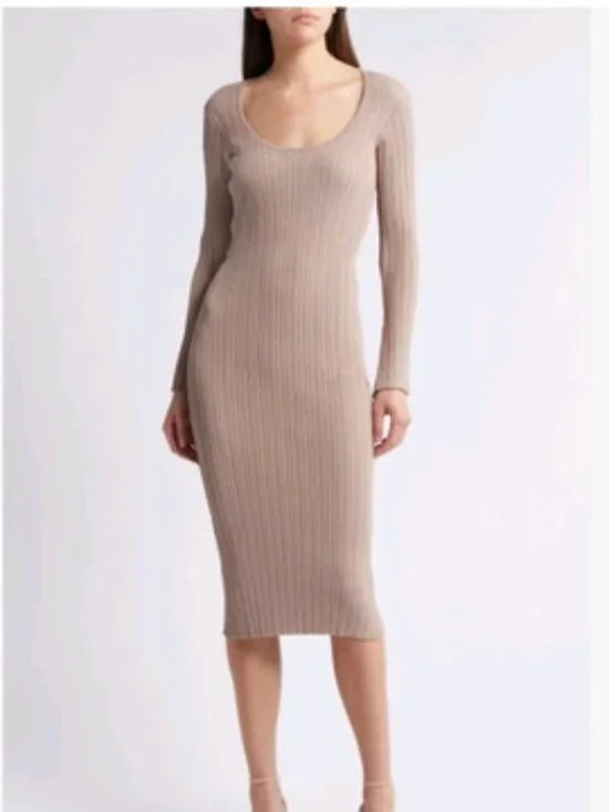 WAYF alexi long sleeve rib dress - NEW - Picture 1 of 6